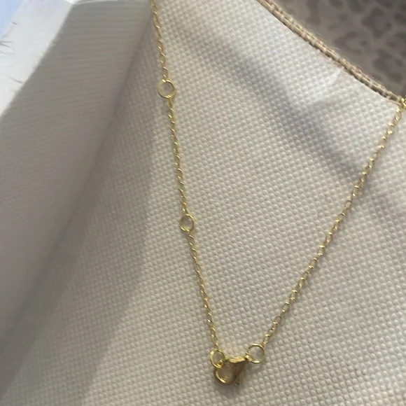 Gold over 925 silver Necklace with CZ Pendant - Picture 5 of 5